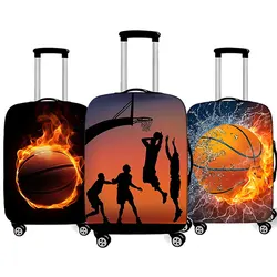 Housses de valise de basket-ball imprimées en 3D, accessoires de voyage, étui à roulettes, housse anti-poussière, élastique, fournitures de bagages, cool, 18-32 pouces