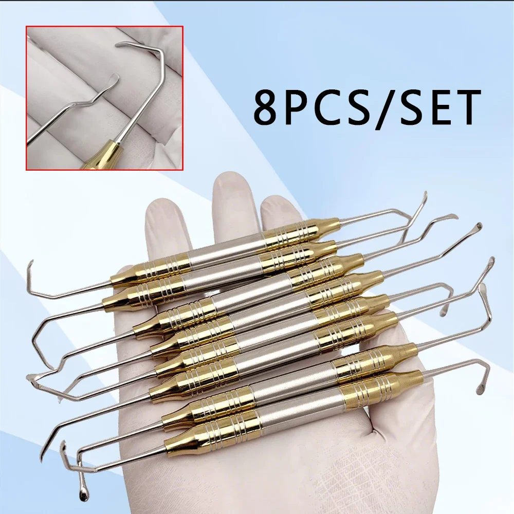 8 Pcs Dental Maxillary Sinus Lift Kit with Periosteal Separator for Soft Tissue Handling and External Sinus Augmentation Surgery