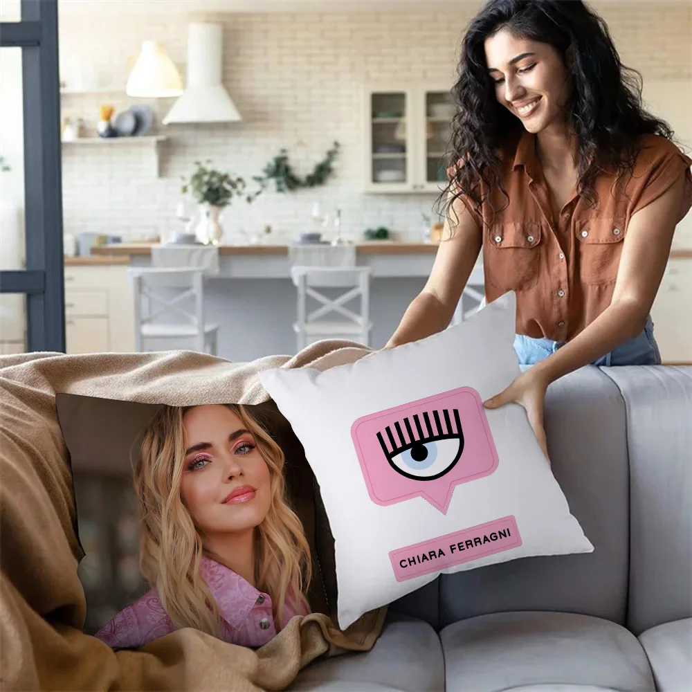 Immagine 4: Federe Decorative alla Moda con Stampa Cartoon, Copricuscini in Peluche Corto a Doppia Faccia per Divano