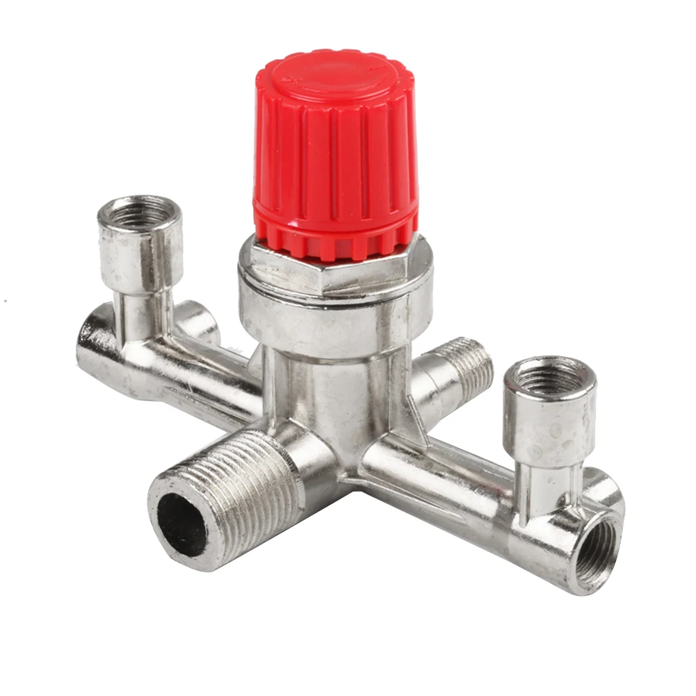 FAAJ-Air Compressor Switch Tube Double Outlet Metal Valve Pressure Nonadjustable Fitting Accessory