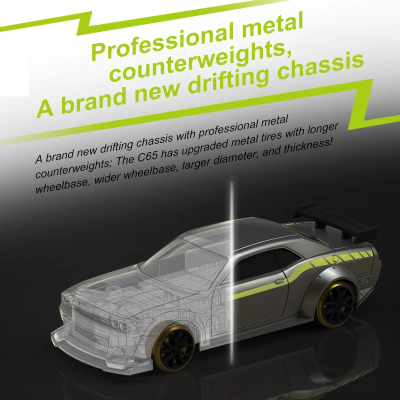 C65 1:76 RC Model Car Mini Drift Racing Full Proportional Remote Control Children\'s Desktop Toys