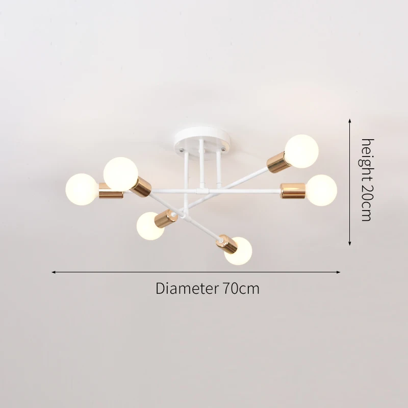 ludengchaoshi Retro Industrie Schmiedeeisen Material 6 Köpfe LED Deckenleuchte Home Leuchte Moderne Wohnzimmer Licht E27 Dekoration Licht 4
