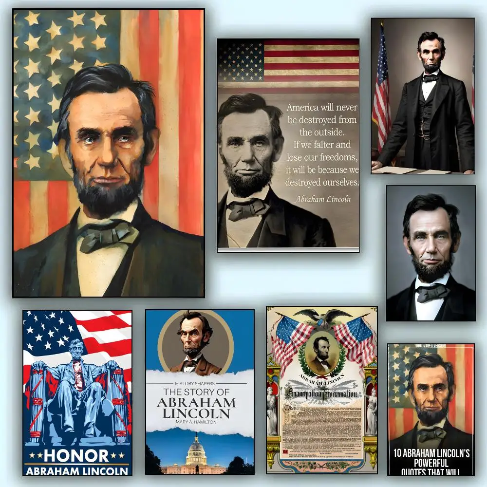 Legendary President A-Abraham Lincoln Poster Aesthetic Wall Art Canvas Poster Room Decoration Items Bedroom Decor