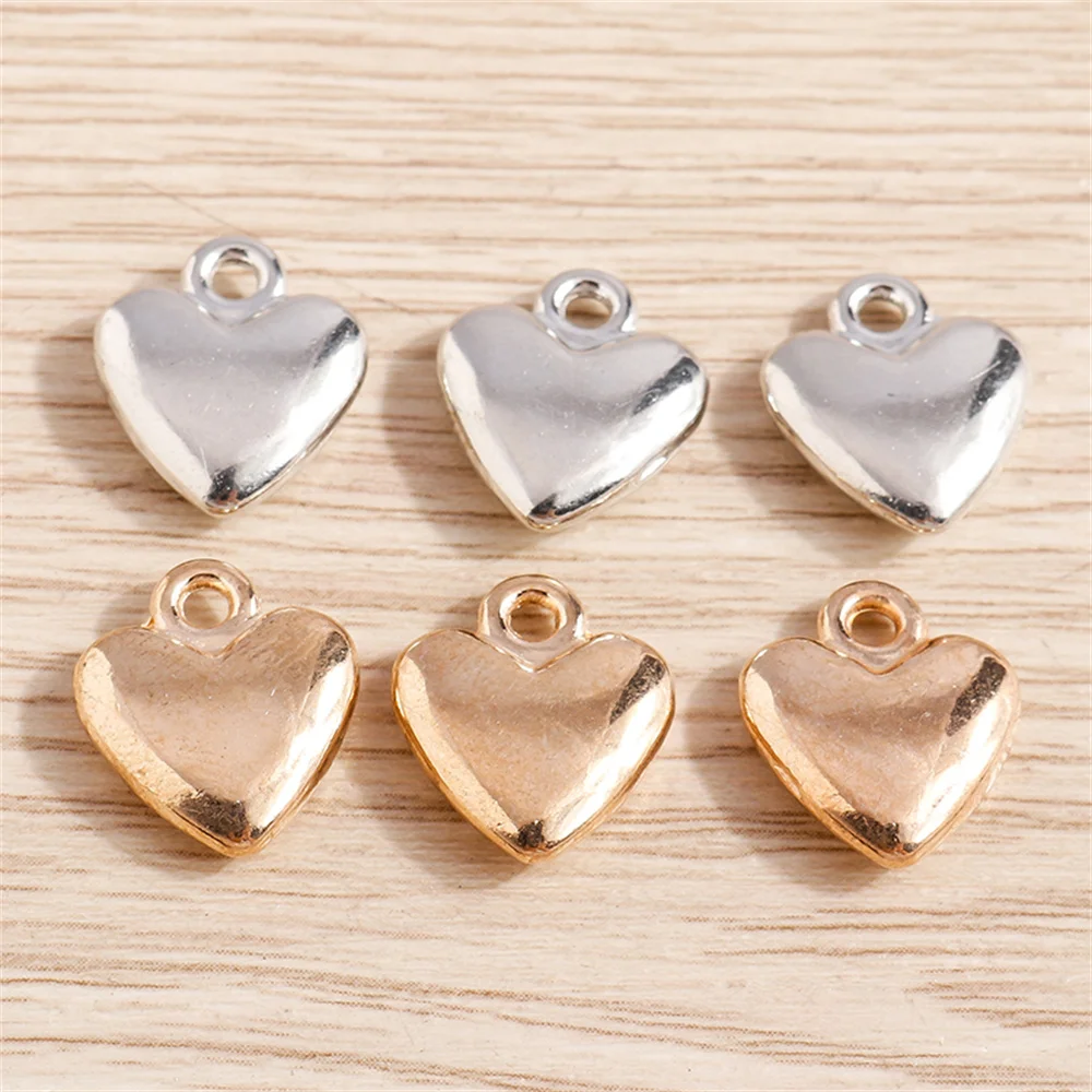 Tusember 10 Stück Legierung Gold Silber Farbe Herzanhänger für Ohrringe Halsketten DIY Schmuckherstellung Zubehör – Detail 5
