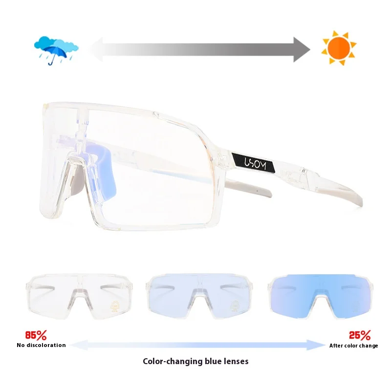 

New Photochromic Cycling Glasses for Men Women Light Adaptive Sports Sunglasses UV400 Protection for Biking Running Multi-Sports