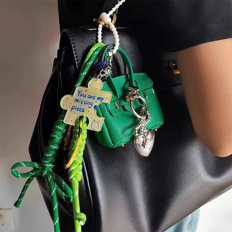 Delicate Bag Charm Keychain Decoration Pendant With Hanging Rope,luxury Handbag Key Ring Ornament Travel Accessories