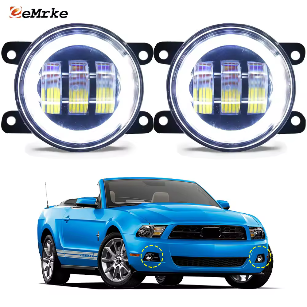 Coppia Led PTF Fendinebbia Montaggio Faro con Lente Angel Eyes DRL Auto Indicatori di direzione per Ford Mustang V6 2010 2011 2012