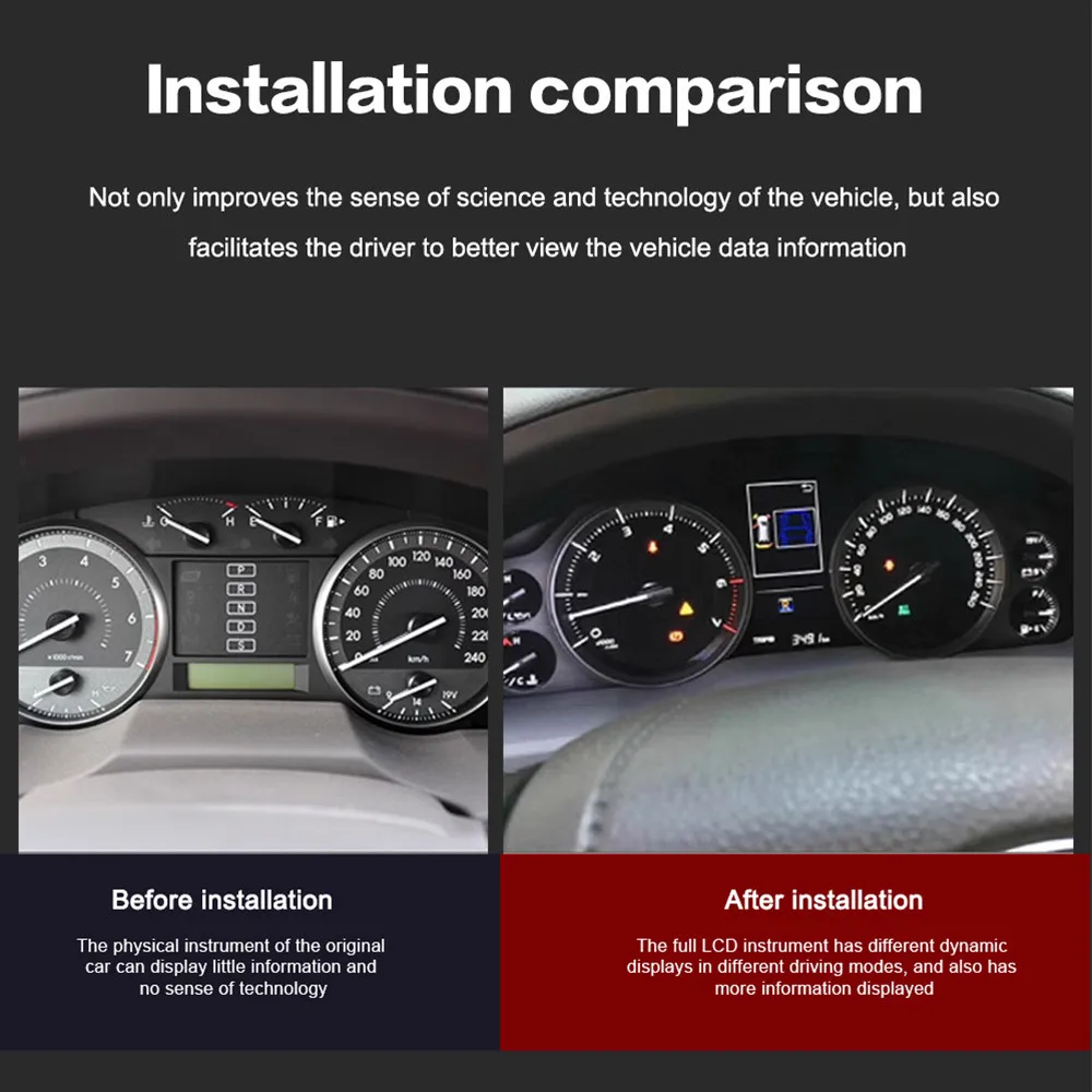 

Sport Digital Cluster For Toyota Land Cruiser 200 Car Virtual Cockpit High-Definition LCD Digital Instrument Panel Linux System