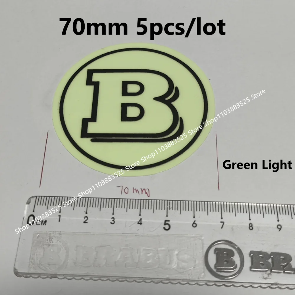 70mm Green Luminous badge sticker Absorption and storage of light for W213 W204 W205 W254 W213 W211 W220 W464 BRABUS W253 GLC