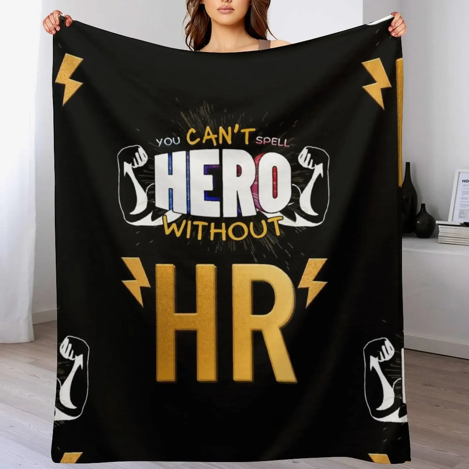 

You Can't Spell Hero Without HR Throw Blanket Thin Baby Hairys Flannel Blankets