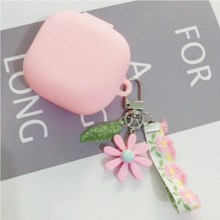 실리콘 키링 이어폰 케이스, 삼성에 적합한 갤럭시 버즈 라이브, 버즈 프로, 버즈 2 커버, 귀여운 피치, 한국