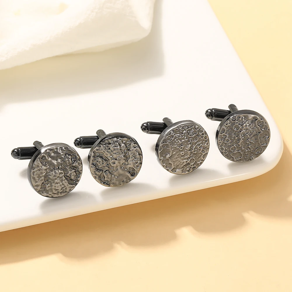 Personality Fantasy Moonscape Round Cufflinks Bumpy Surface Mens Cuff Links Wholesale