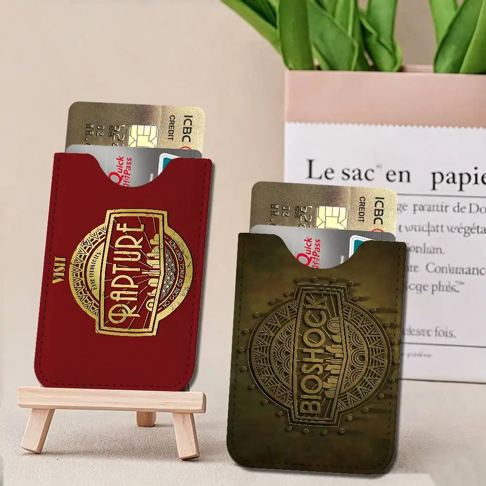 Retro B-Bioshock R-Rapture Game Card Protect Credit Bank Card Holder Case Slim Wallet Protector for Men Travel Shopping