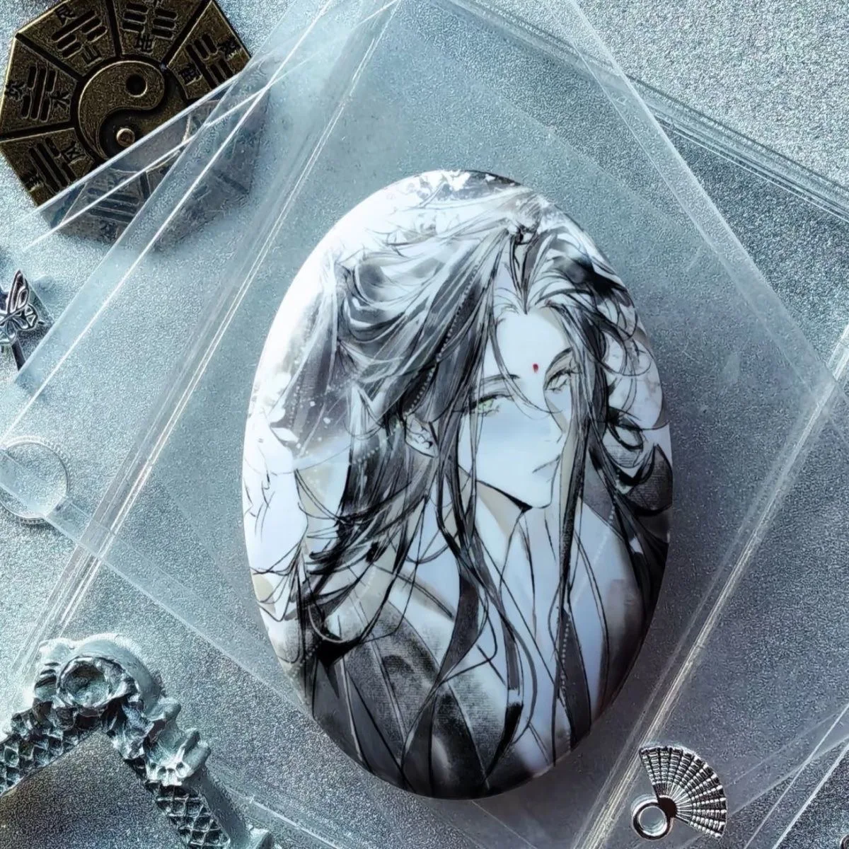 Scumbag الشرير نظام الإنقاذ الذاتي الطرفية doujin شين Qingqiu صغيرة البيضاوي عالية المظهر تأثيري شريط دبوس شارة ذاتية الصنع بروش