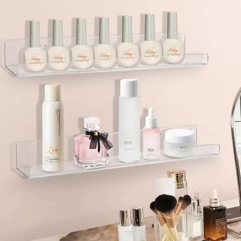 1-5 PCS Household Toy Book Wall Mounted Acrylic Shelf U-Shaped Clear Display Rack No Punching Storage Rack 30cm Storage Rack