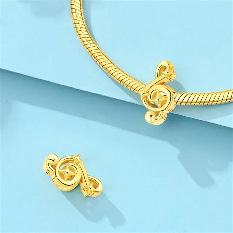 Original 2026 New 925 Sterling Silver Music Talisman Charms Beads Dangle Fit 3mm Bracelet DIY Women Birthday Anniversary Jewelry