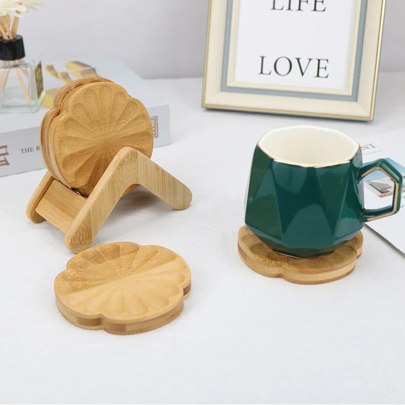 Black Walnut Heat Proof Mat Beech Tea Ceremony Tea Creative Coaster Cross-Border Japanese Water Cup Coffee Anti-Scald Heat Proof