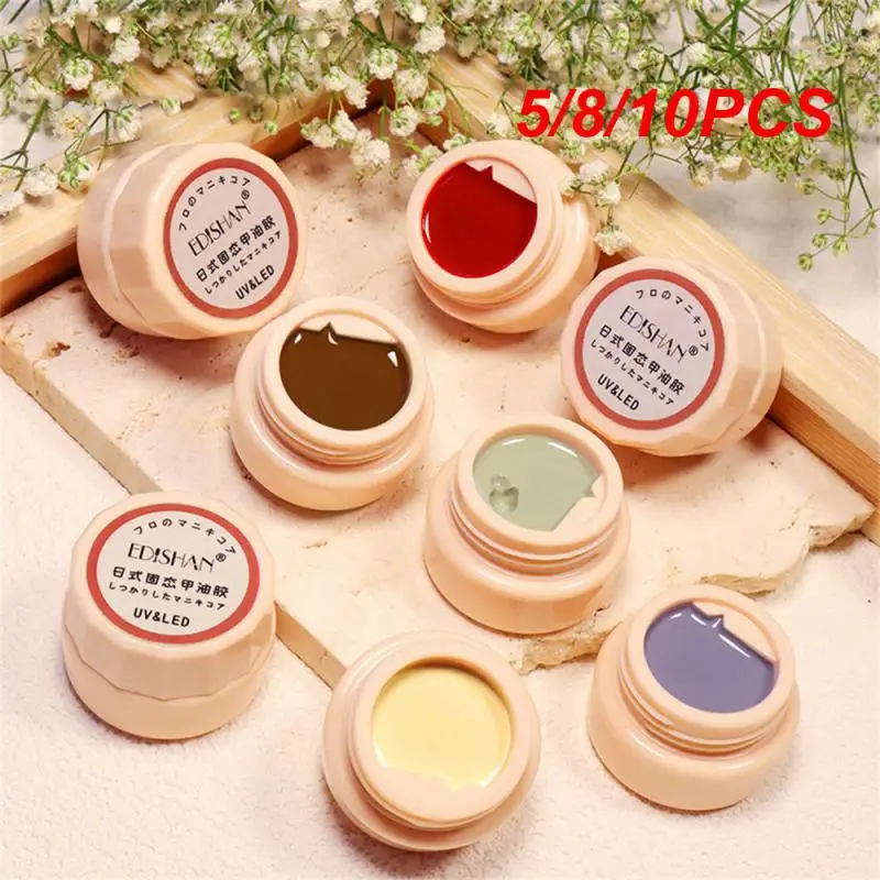 5/8/10PCS Nail Lacquer Jelly Creamy Texture Colorful Nail Art Polish Gel Nail Accessories Solid Gel Nail Polish Manicure 5g