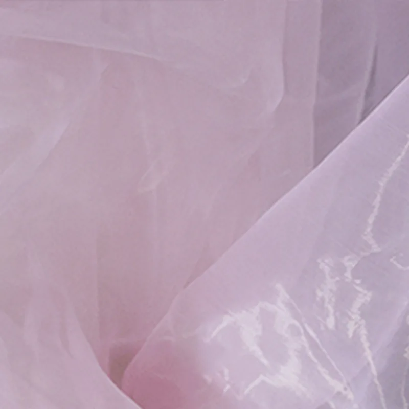 Violet Bright Silk Glass Organza Fabric Shiny White Pearl Yarn for Dresses/Decorative Cloth fabrics for sewing