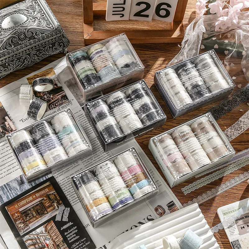 

15 rolls - PET lace planner decorative material tape, used for DIY scrapbooking and handicraft art