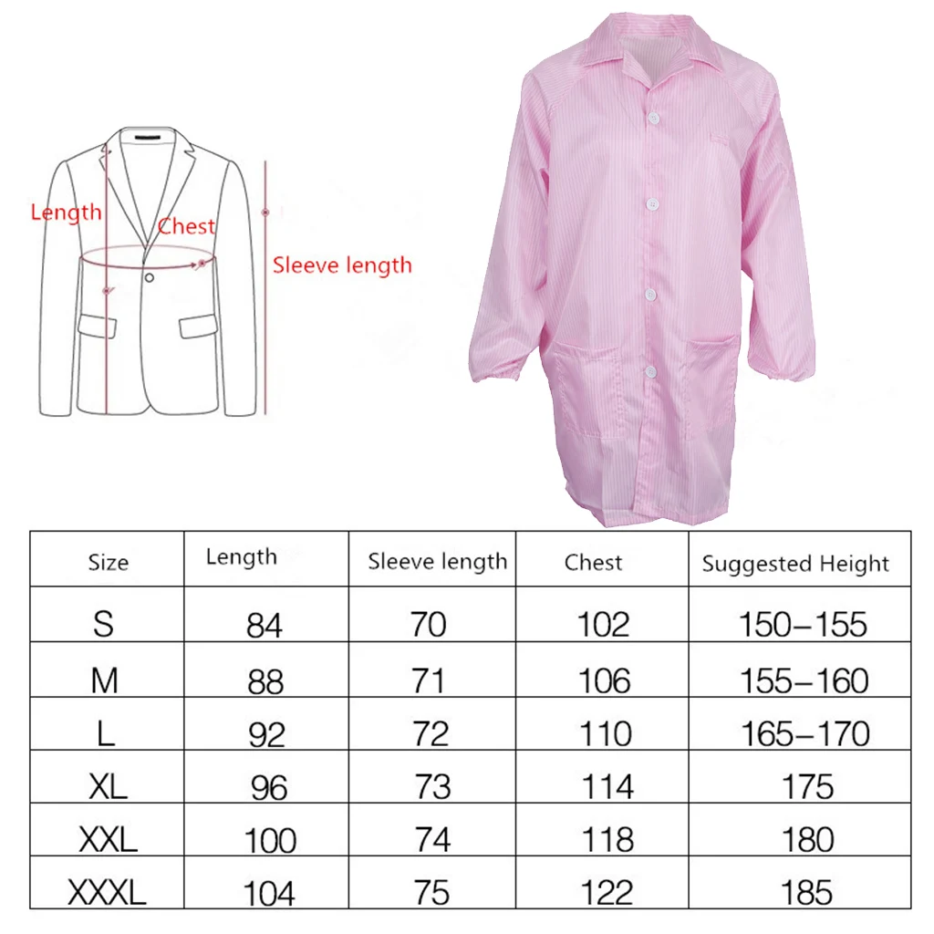 Anti Static Lab Coat Wear Resistant Jacket Protective Clothing for Spraying Electronic Workshop