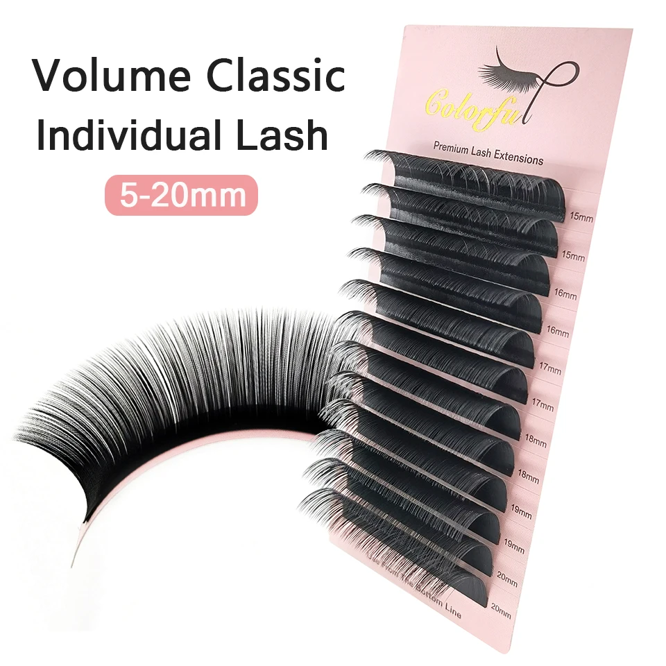 

Colorful 5-20MM Long Lash Individual Eyelash Extension Maquiagem Cilios Soft Matte Professionals Silk Volume & Classic Faux Lash