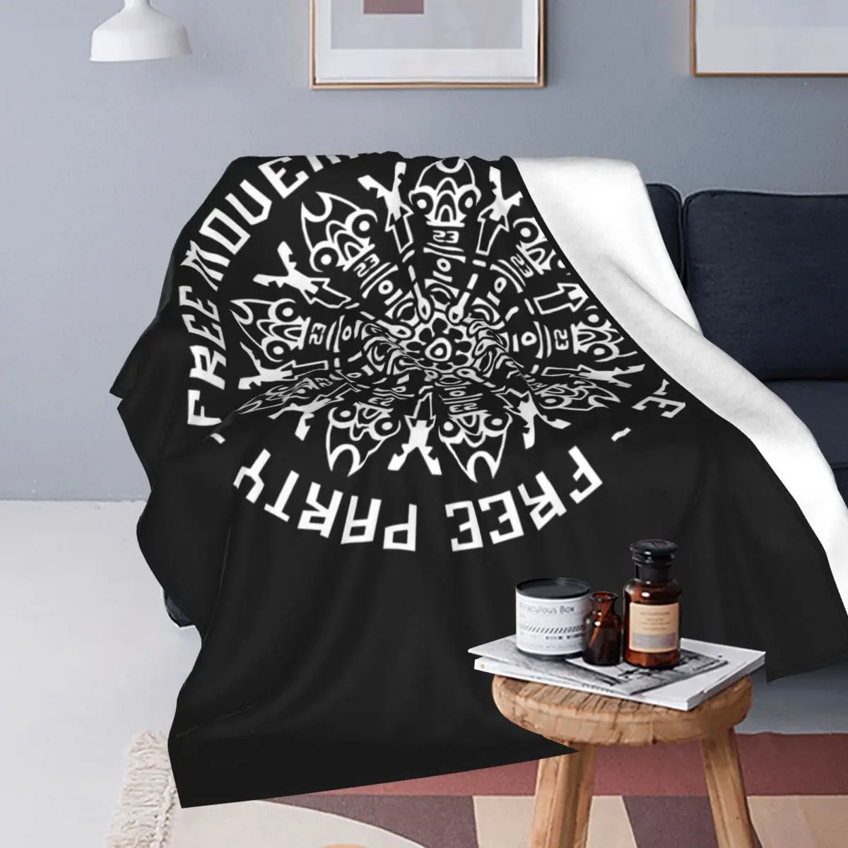 23FT010 - Tekno 23 Free Movement Free People Free Party Blanket Soft Warm Flannel Throw Blanket Plush for Bed Travel Home Sofa