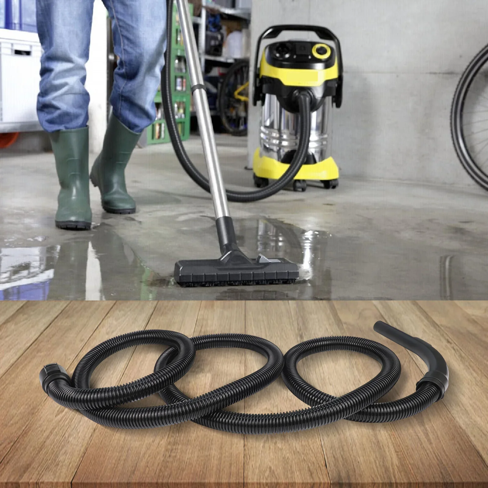1x Extra Long Vacuum Hose 2.5m/3.5m With Dual Swivel Cuff Replace For Karcher NT20 NT30 WD1 WD2 WD3 WD4 WD5 WD6 WD 6 P Premium