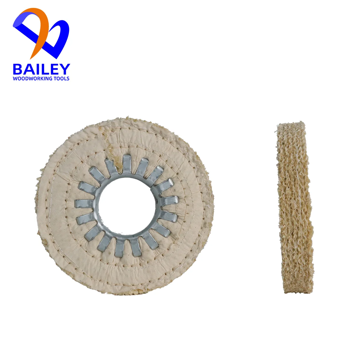 BAILEY 5PCS 153x50x25mm Premium Type Iced Orange Buffing Wheel Cloth Polisher for Edge Banding Machines Woodworking Tool