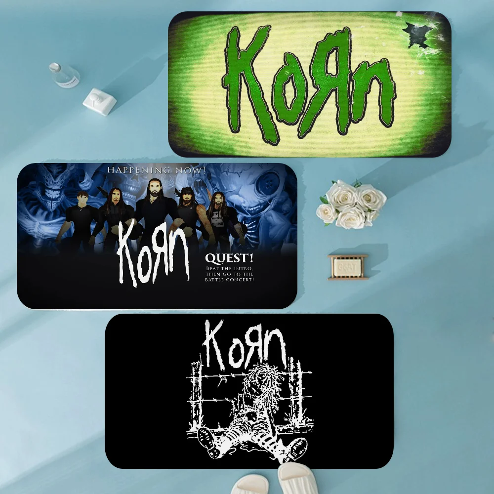 K-Korn R-Rock Band Music Door Mat Kids Room Bedroom Decoration Balcony Anti-Slip Doormat Living Room Doormat Area Rug