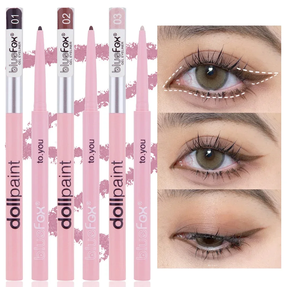 Waterproof Brown Black White Eyeliner Pen Colourful Pigment Lasting Glitter Lying Silkworm Eye Liner Gel Pen Eye Makeup Cosmetic