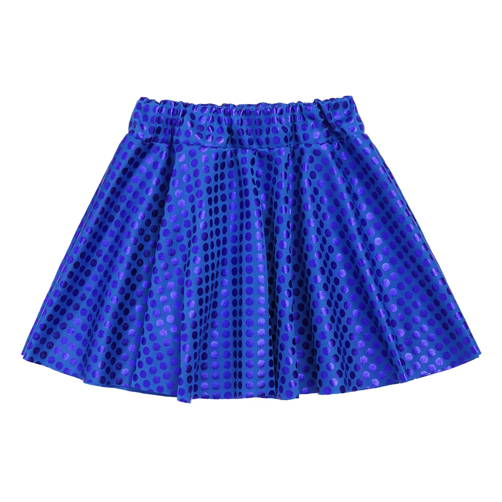 Kids Girls Glossy Metallic Dance Mini Skirt Modern Jazz Hip Hop Street Dancing Costume Elastic Waist Skirts Skating Performance