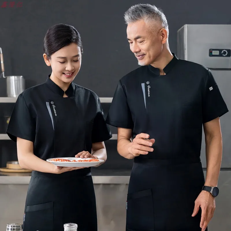 ホテルシェフ制服西洋レストランステーキハウス夏半袖作業服食堂ベーカーシェフ服