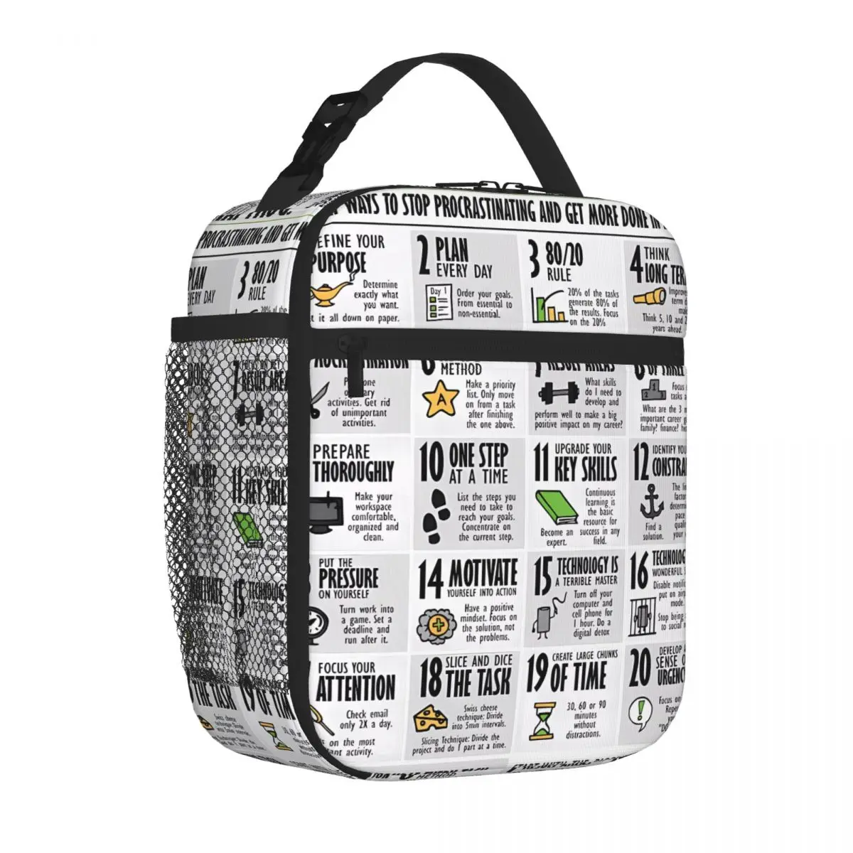 Bestselling Visual Book Eat That Frog (Brian Tracy) Splicing Color Large Lunch Bag Roadside Stop Snack Bag