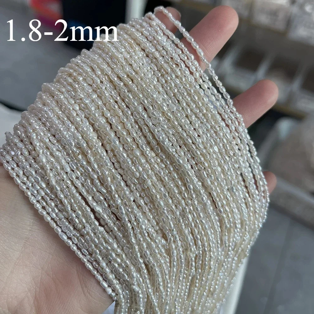 Premium 2-3mm Natural Freshwater Pearls Loose Beads Polished Rice Form Spacer for Ladies Fine Handmade Jewelry