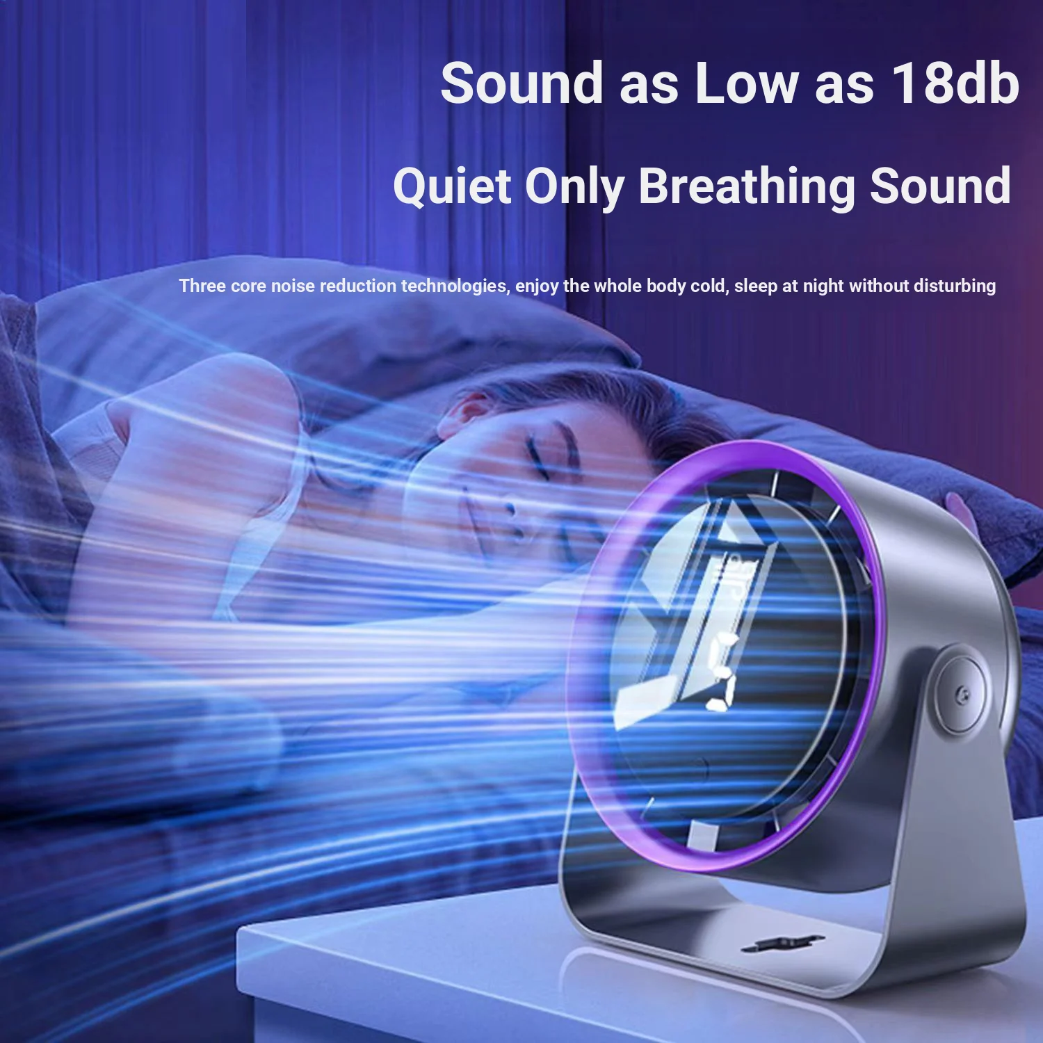 Desktop Circulating Fan 4000 mAh Large Capacity Rechargeable Mini Table Fan With Remote Control Wall-mounted Fan With NightLight