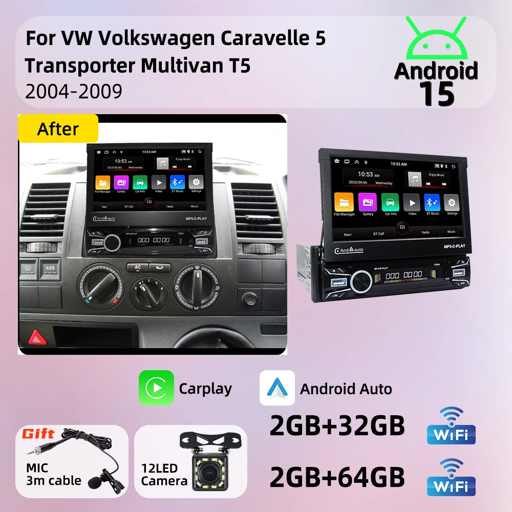 Android Radio 1Din Stereo 7