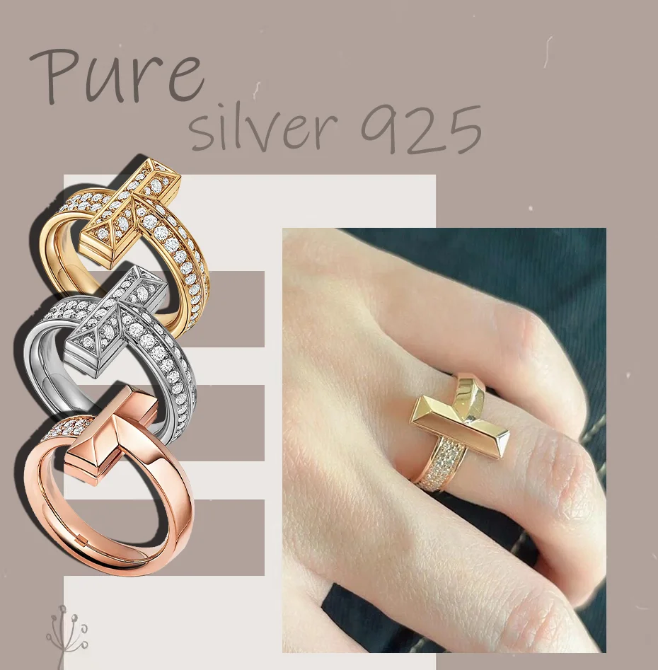 

Versatile daily set sparkling zircon sterling silver ring S925 women's ring Valentine's Day gift travel vacation accessories