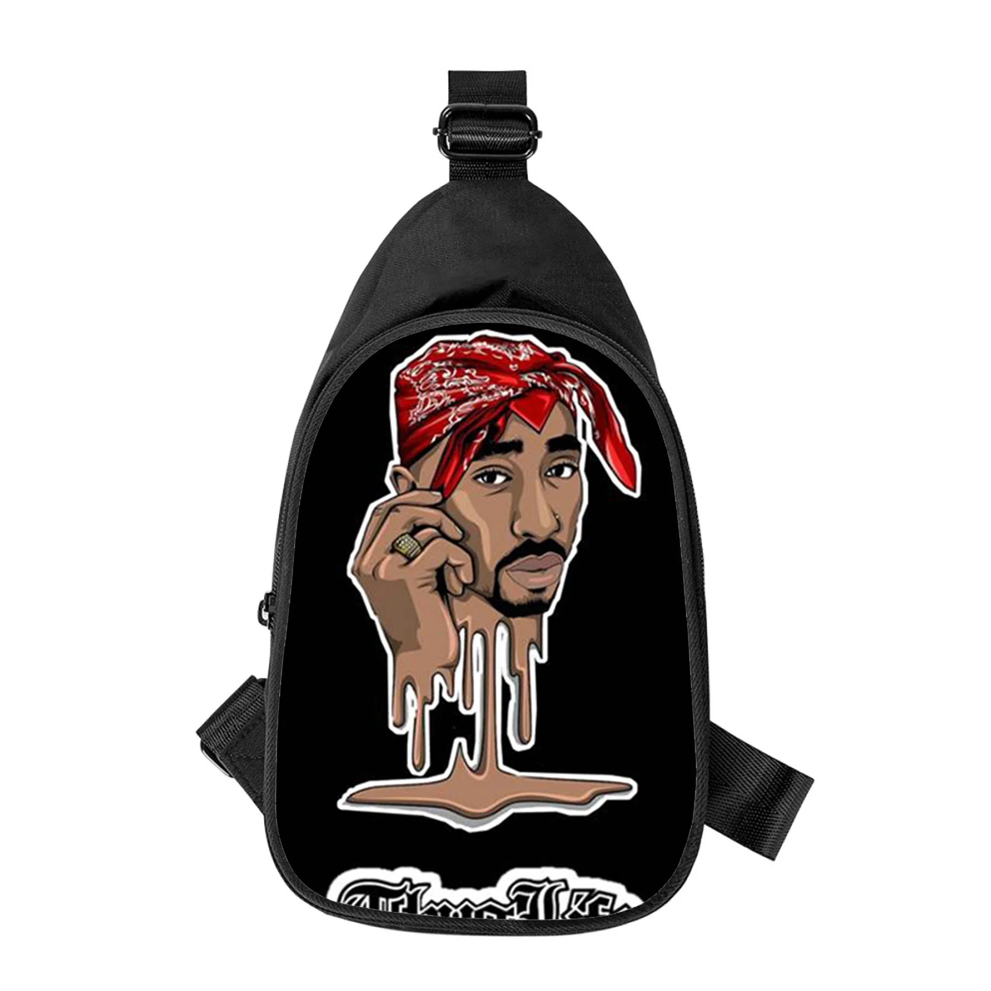 Rapper 2pac singer Tupac Print New Men Cross Chest Bag Diagonally Women Shoulder Bag Husband School Waist Pack Male chest pack