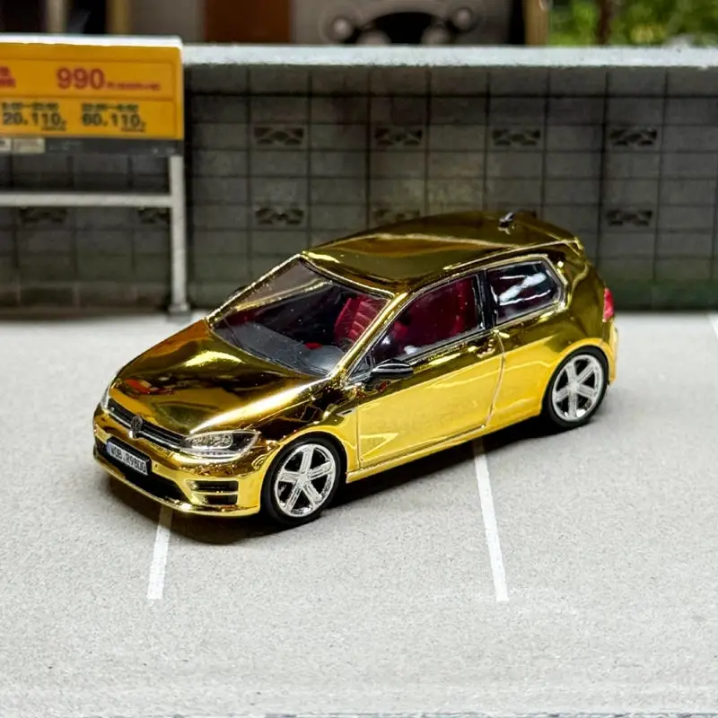 1:64 Golf R GTI MK7 7R Legierung Sportwagen Modell Druckguss Metall Rennwagen Fahrzeugmodell Hochdetaillierte Miniatur Maßstabsgerechte Kindergeschenke