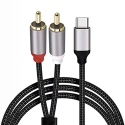 USB C 2RCA Cord Type-C Male To Dual RCA Male Y Stereo Cable Compatible with Ipad Pro 2021 Air 4 Mini 6 Samsung S21 Ultra Pixel 5