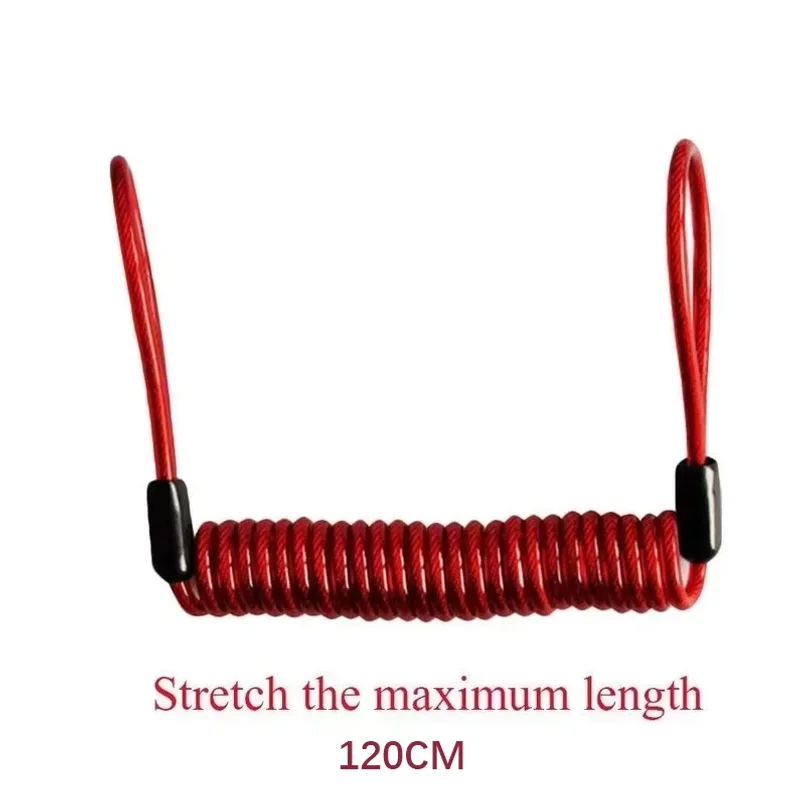 1.2M Bike Spring Cable Lock Anti-Theft Rope Alarm Disc Lock Bicycle Security Reminder Motorcycle Theft Protection 120-150cm view 3