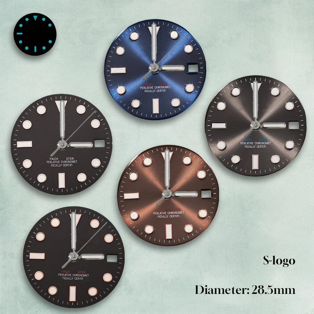 

Sun Pattern Mechanical Watch Dial 28.5mm for Men | Compatible with NH35/NH36 Movements | S Logo | Watch Modification Accessories