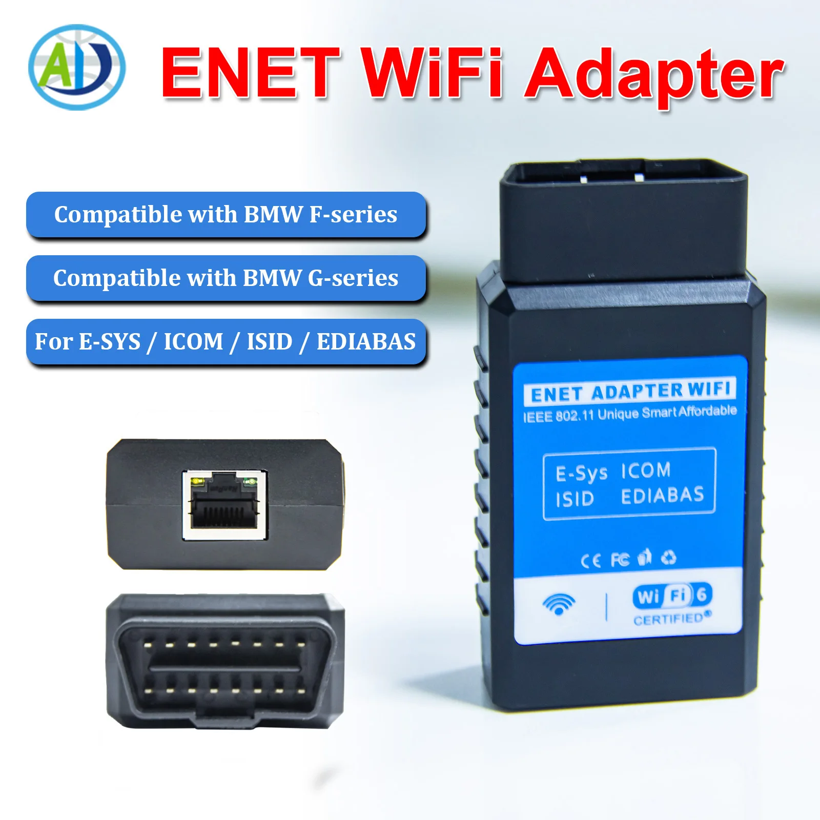 

Адаптер ENET Wi-Fi, беспроводной для BMW F/G серии OBD2, диагностическое кодирование, совместимый с BimmerCode/link, Bootmod3, xDelete, MHD, XHP