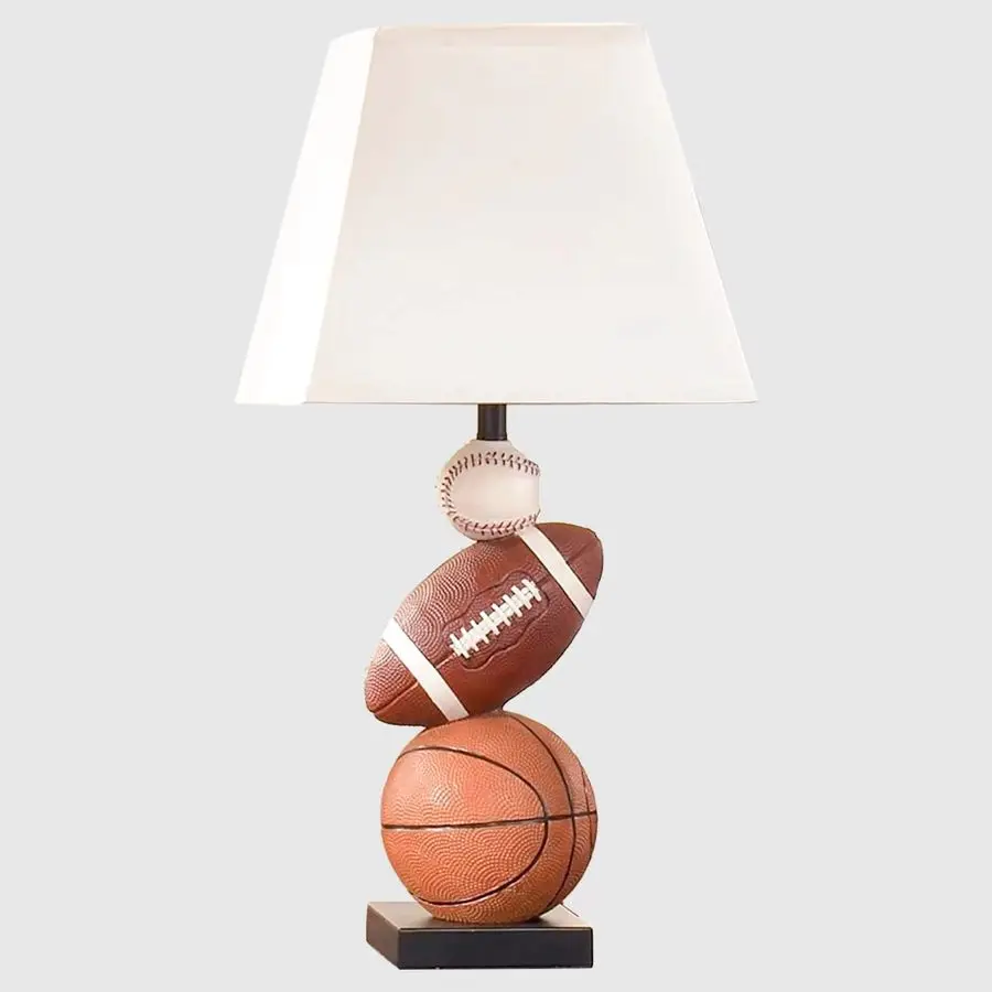 

Table Lamp, 14 Inch Football, Basketball amp Baseball Design with Cute Lampshade, SportsThemed lamp Ideal for Childrens Bedroom