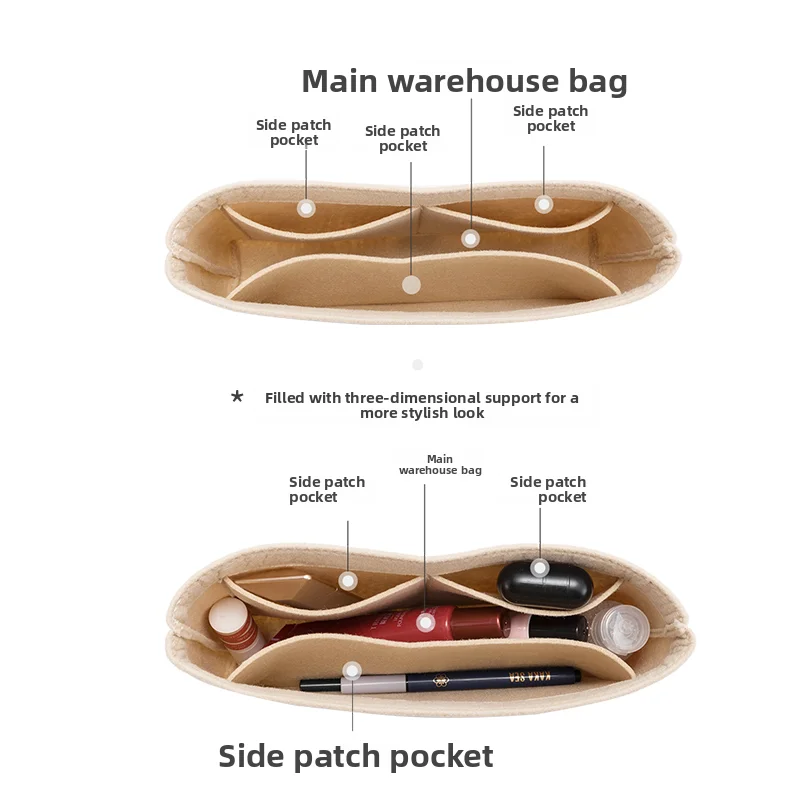 Сумка-органайзер, вставка для женской сумки Mollie 25, модная прочная сумка для хранения, внутренняя модификация, аксессуары для сумки
