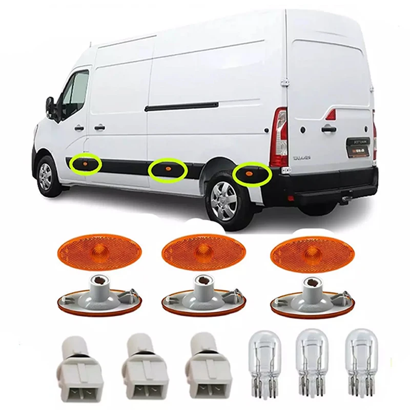 For Renault Master Side Marker Lamp Light Lens Bulb Holder Bulb 261b00001R LED Side Marker Turn Signal Light Car Accessories