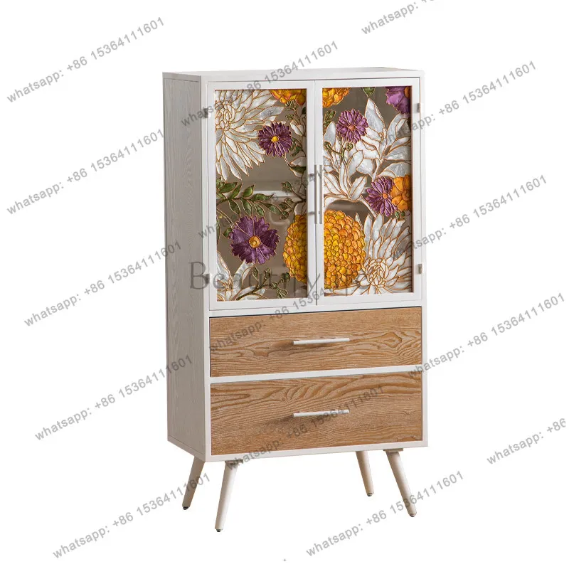 

Living room, home TV side cabinet, American country aisle, narrow corner cabinet