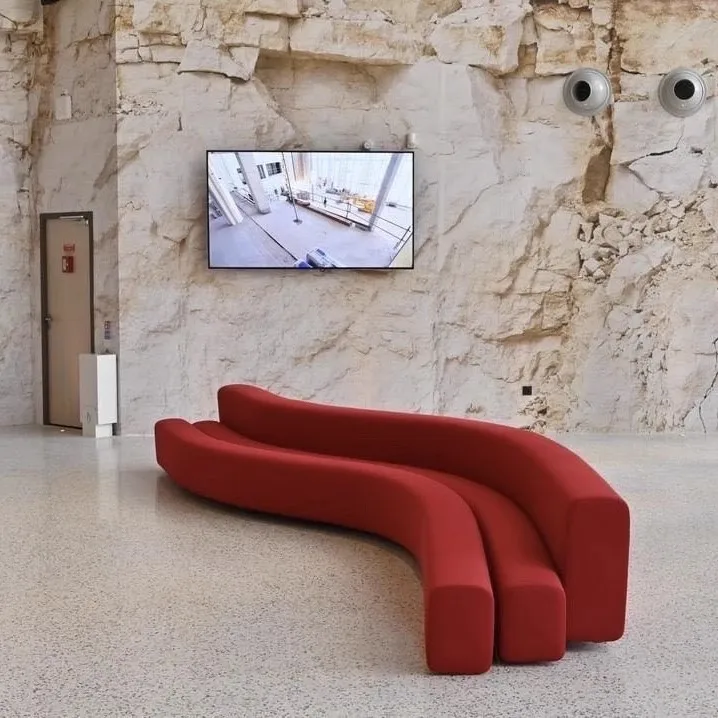 Modern Simple Customized Fabric Irregular-shaped Sofa Villa Living Room Hotel Lobby Leisure Sofa Company Reception Curved Couch
