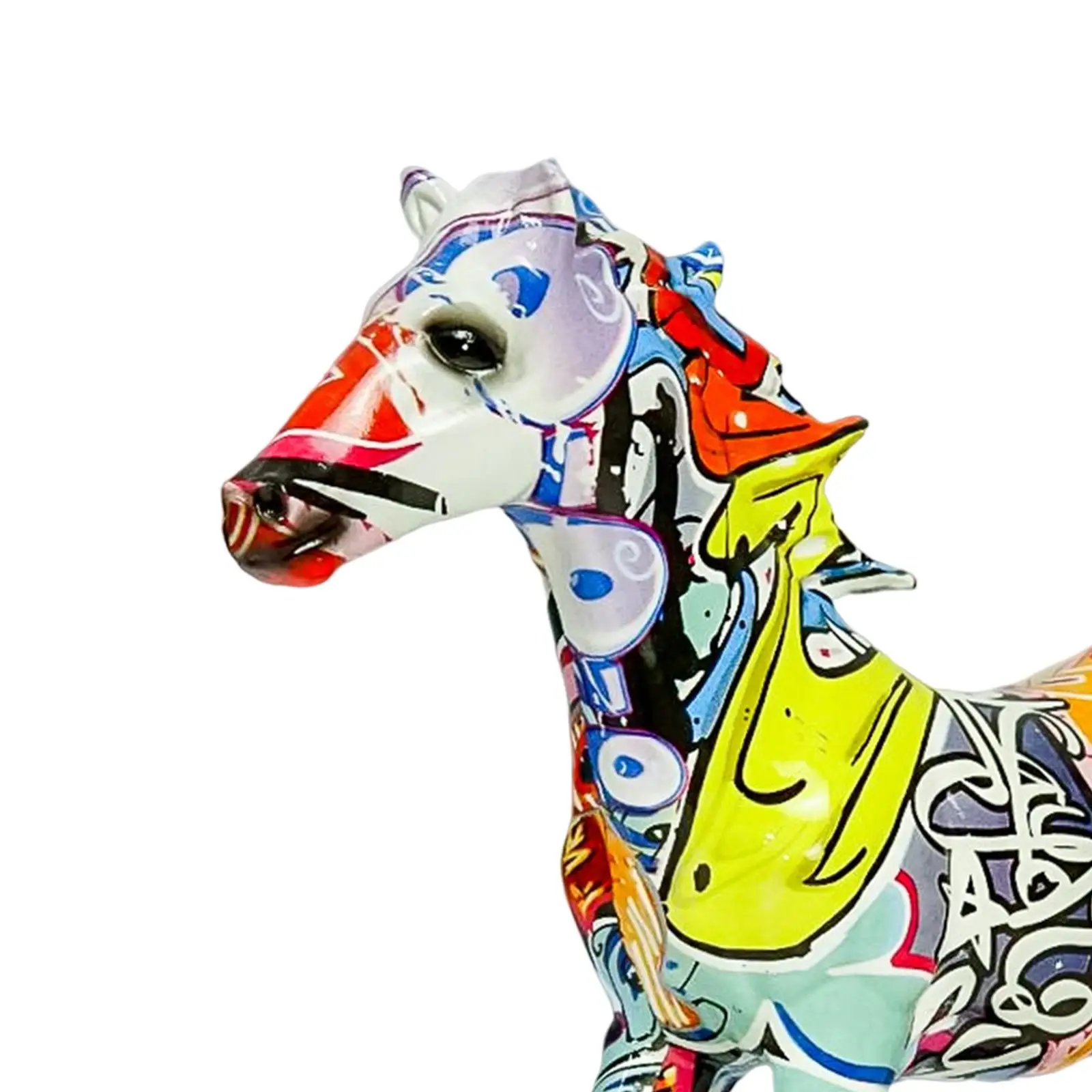 Gallo Horse Statue Vivid Graffiti Sculpture For Office Desk Decoration Street Art Horse Ornament